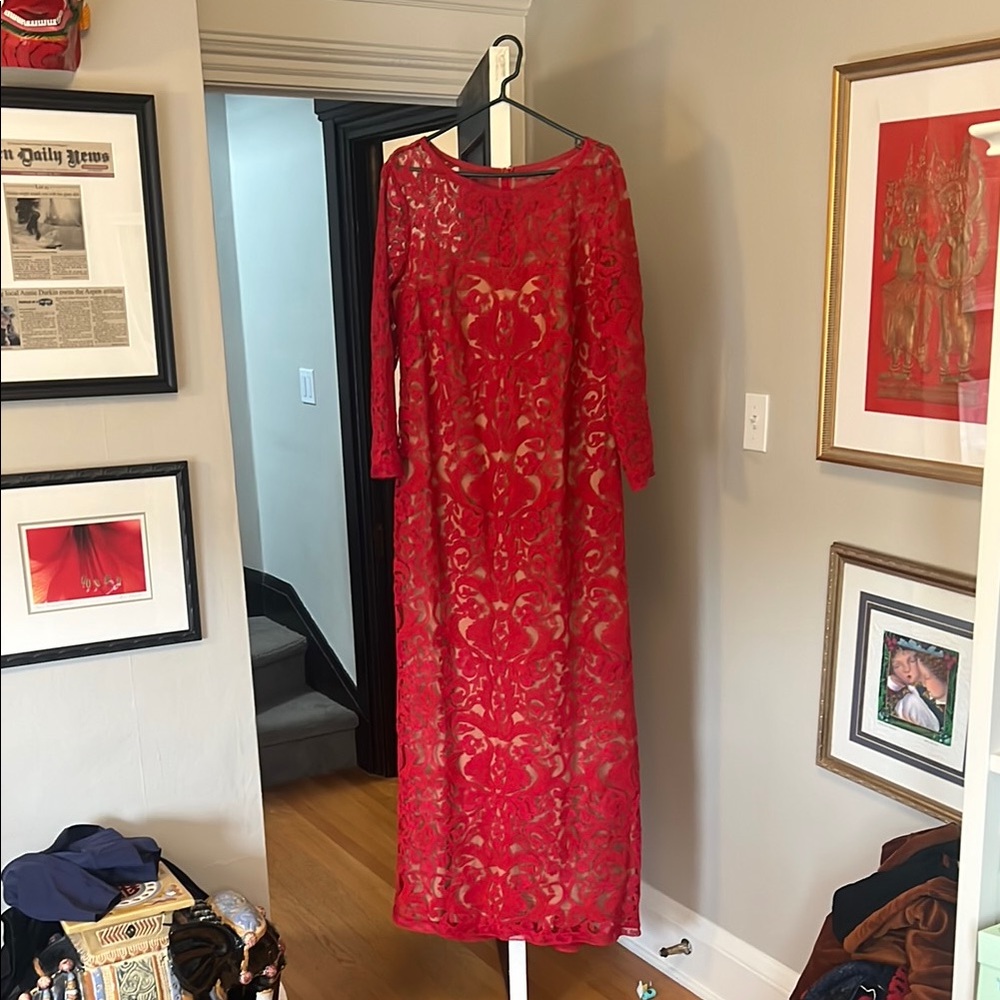 Elegant Red Lace Dress